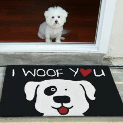 I Woof You Jellybean Rug 20" X 30" -Christmas Decoration 0005870 i woof you 550 57501.1580135740