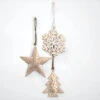 Star, Tree Or Snowflake Gold Wash Christmas Ornament, 3 Style Options -Christmas Decoration 003