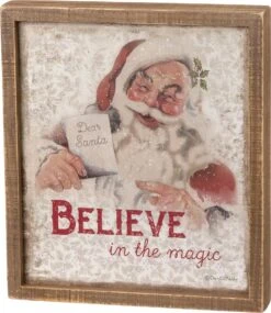 "Believe In The Magic" Santa Inset Box Sign