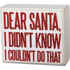 "Dear Santa, I Didn't Know I Couldn't Do That" Box Sign