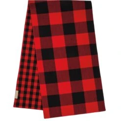 Red & Black Buffalo Check Two-Sided Table Runner -Christmas Decoration 107268 30
