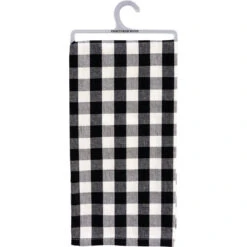 Black & Buff White Buffalo Check Plaid Kitchen Towel