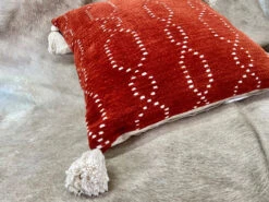 Toss Pillow Woven Chenille Rust Natural 20" X20" -Christmas Decoration 10 87509.1634231539