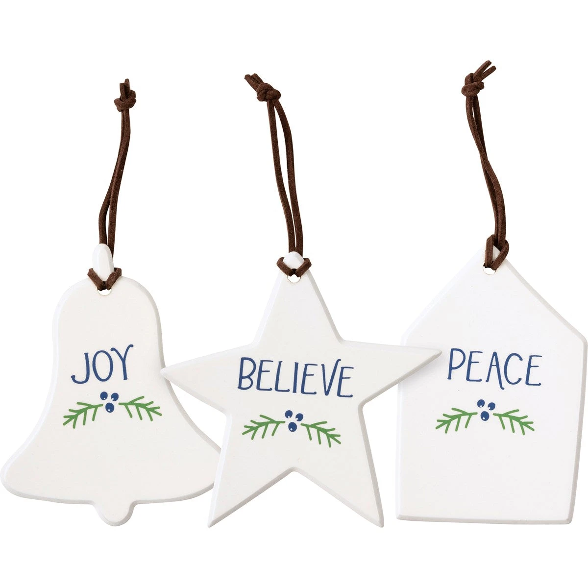 "Joy", "Believe" And "Peace" Christmas Ornament, 3 Style Options 3 "Joy", "Believe" And "Peace" Christmas Ornament, 3 Style Options