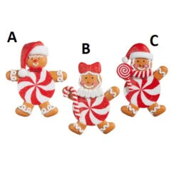 Peppermint Gingerbread Man Ornament, 3 Style Options -Christmas Decoration 111111111111111