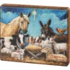 Farm Animal Nativity Block Sign -Christmas Decoration 113559