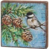 Christmas Chickadee Bird Winter Block Sign 1 Christmas Chickadee Bird Winter Block Sign -Christmas Decoration 114300