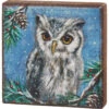 Christmas Woodland Owl Winter Block Sign -Christmas Decoration 114304