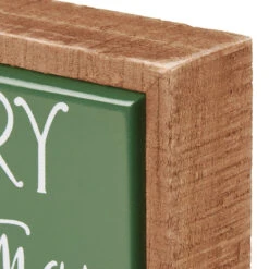 "Merry Christmas" Green Mini Box Sign -Christmas Decoration 115394 50