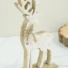 Wood Deer With White Enamel & Gold Flecks, 2 Size Options -Christmas Decoration 11 c7649174 3bfd 4a80 aa72 0b83f9cd83a8