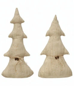 Antiqued Natural Canvas Tree With Bells, 2 Size Options
