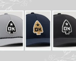 The Okie Brand Hat, Pierce Arrowhead Performance Hat, Three Color Options