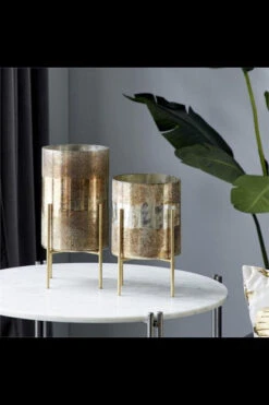 Glass Hurricane On Stand, 2 Size Options