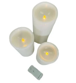 Flameless LED Candles With Remote 3 PC Set Ivory -Christmas Decoration 22130 3 26941.1620147312
