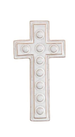 White Stoneware Cross Sitter, 3 Size Options, By Mud Pie -Christmas Decoration 22222222222222222222222222