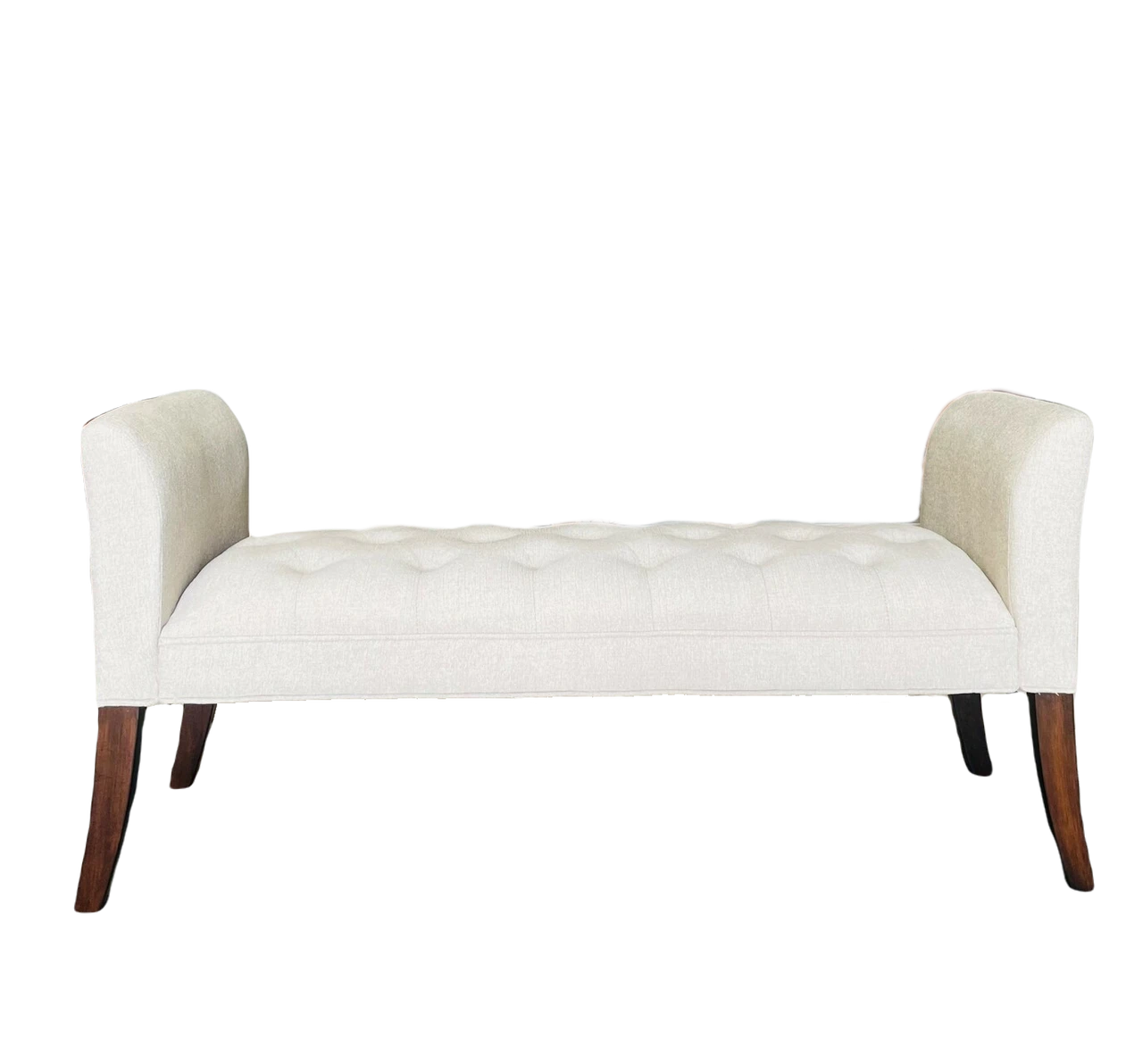 Tufted High Side Bench Off White 3 Tufted High Side Bench Off White