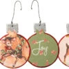 Retro-Inspired Deer Fawn Double Sided Christmas Ornament, 3 Style Options