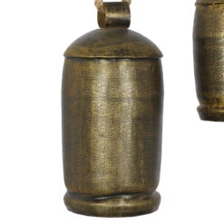 Metal Tibetan Inspired Meditation Decorative Cow Bell With Jute Hanging Rope, Set Of 3 10",8",6"H, Bronze -Christmas Decoration 26718 5 29344.1694626122