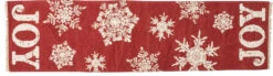 "Joy" Snowflake Canvas Table Runner With Fringe