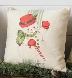 Vintage Look Snowman Mini Pillow