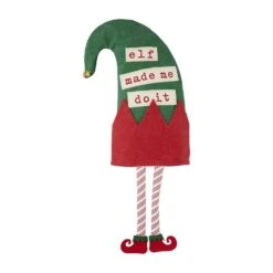 Dangle Leg Christmas Elf Hat Sitter, 3 Style Options, By Mud Pie -Christmas Decoration 40030133E