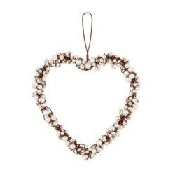 Pearl & Wire Heart Hanger Or Sitter, 3 Size Options By Mud Pie -Christmas Decoration 40030232s