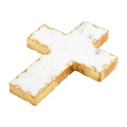 Gold Edge Marble Cross By Mud Pie