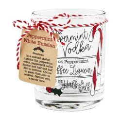 Peppermint White Russian Recipe Drinking Glass By Mud Pie