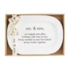 "Mr & Mrs" Oval Ceramic Plate Gift Boxed By Mud Pie -Christmas Decoration 40700470