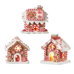 Lighted Gingerbread House Ornament, 3 Style Options -Christmas Decoration 4115522