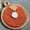 Crocheted Pumpkin Pie Pot Holder Trivet By Mud Pie -Christmas Decoration 41170071p 1