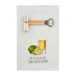 "Tequila" Hand Towel & Bar Tool Set By Mud Pie