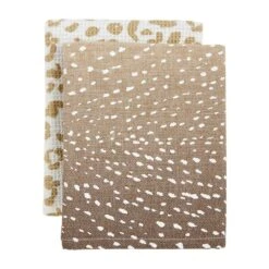 Fawn & Leopard Kitchen Towel 2-Piece Set By Mud Pie