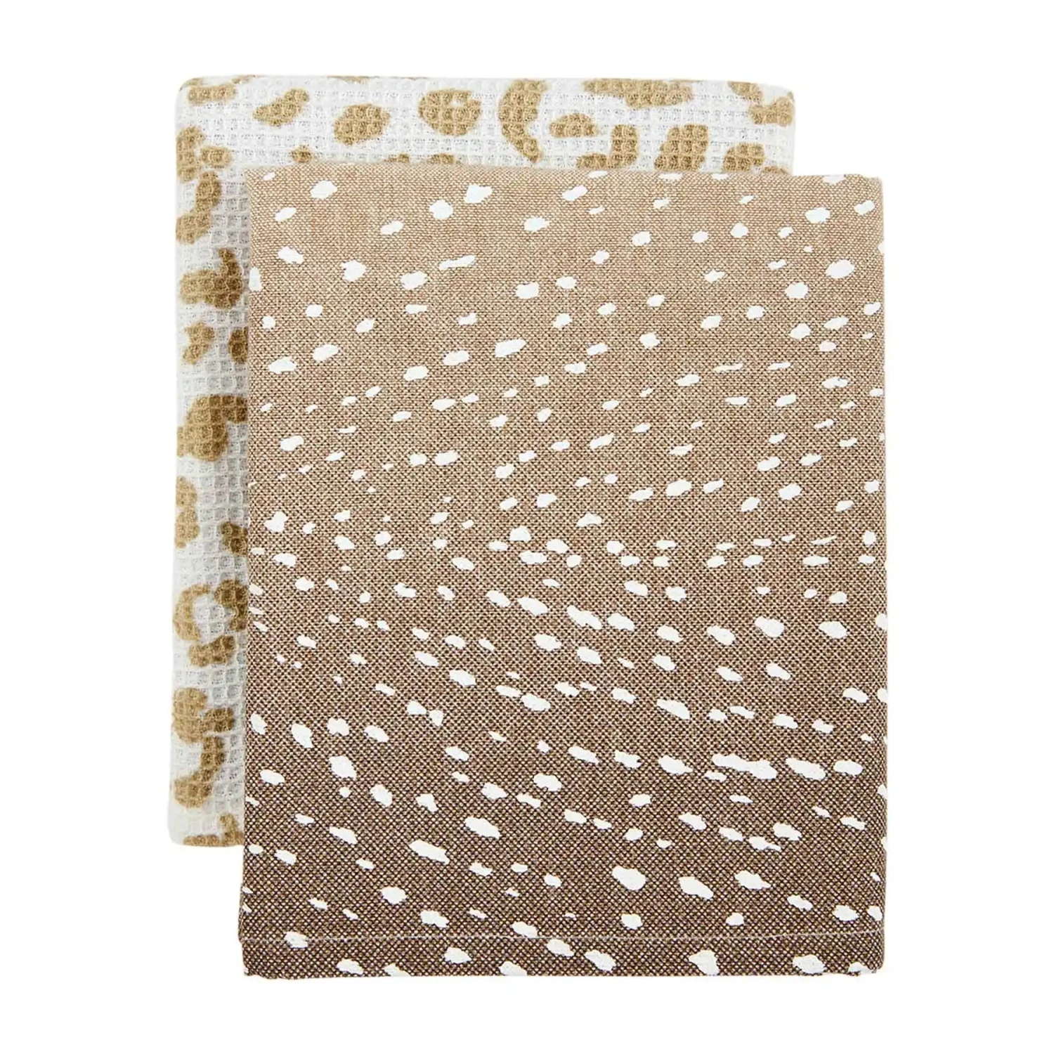 Fawn & Leopard Kitchen Towel 2-Piece Set By Mud Pie 3 Fawn & Leopard Kitchen Towel 2-Piece Set By Mud Pie