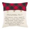 Christmas Definition Buffalo Check Button Pillow By Mud Pie -Christmas Decoration 41600771D
