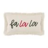 "Fa La La" Boucle' Embroidered Mini Christmas Pillow By Mud Pie