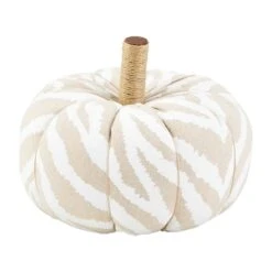 Animal Print Zebra Fabric Pumpkin By Mud Pie