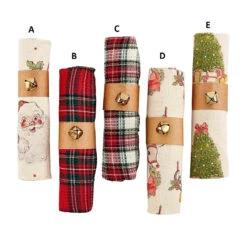 Jingle Bell Kraft Wrapped Christmas Kitchen Towel, 5 Style Options By Mud Pie -Christmas Decoration 42170022