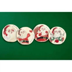 Vintage Look Santa Coaster Set Of 4 By Mud Pie