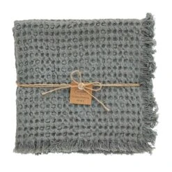 Waffle Weave Napkin Set, Gray By Mud Pie