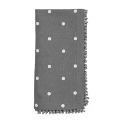 Gray Dot Pom Cloth Napkin, Set Of 4 By Mud Pie 5 Gray Dot Pom Cloth Napkin, Set Of 4 By Mud Pie -Christmas Decoration 42800065d