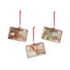 Vintage Look Glass Post Card Ornament, 3 Style Options -Christmas Decoration 4319095
