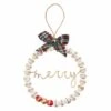 "Merry" Wood Beaded Christmas Holiday Ornament By Mud Pie 2 "Merry" Wood Beaded Christmas Holiday Ornament By Mud Pie -Christmas Decoration 46700157m