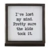 "I've Lost My Mind. Pretty Sure The Kids Took It." Tabletop Metal Framed Plaque By Mud Pie