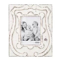 Antiqued Crest Picture Frame, 2 Size Options By Mud Pie 7 Antiqued Crest Picture Frame, 2 Size Options By Mud Pie -Christmas Decoration 46900398l