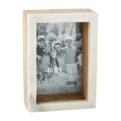 Marble Block Picture Frame, 2 Size Options By Mud Pie -Christmas Decoration 46900400l