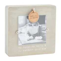 "My Favorite Hello My Hardest Goodbye" Pet Memorial Picture Frame, Gray By Mud Pie
