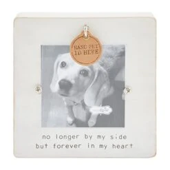 "No Longer By My Side But Forever In My Heart" Pet Memorial Picture Frame, White By Mud Pie