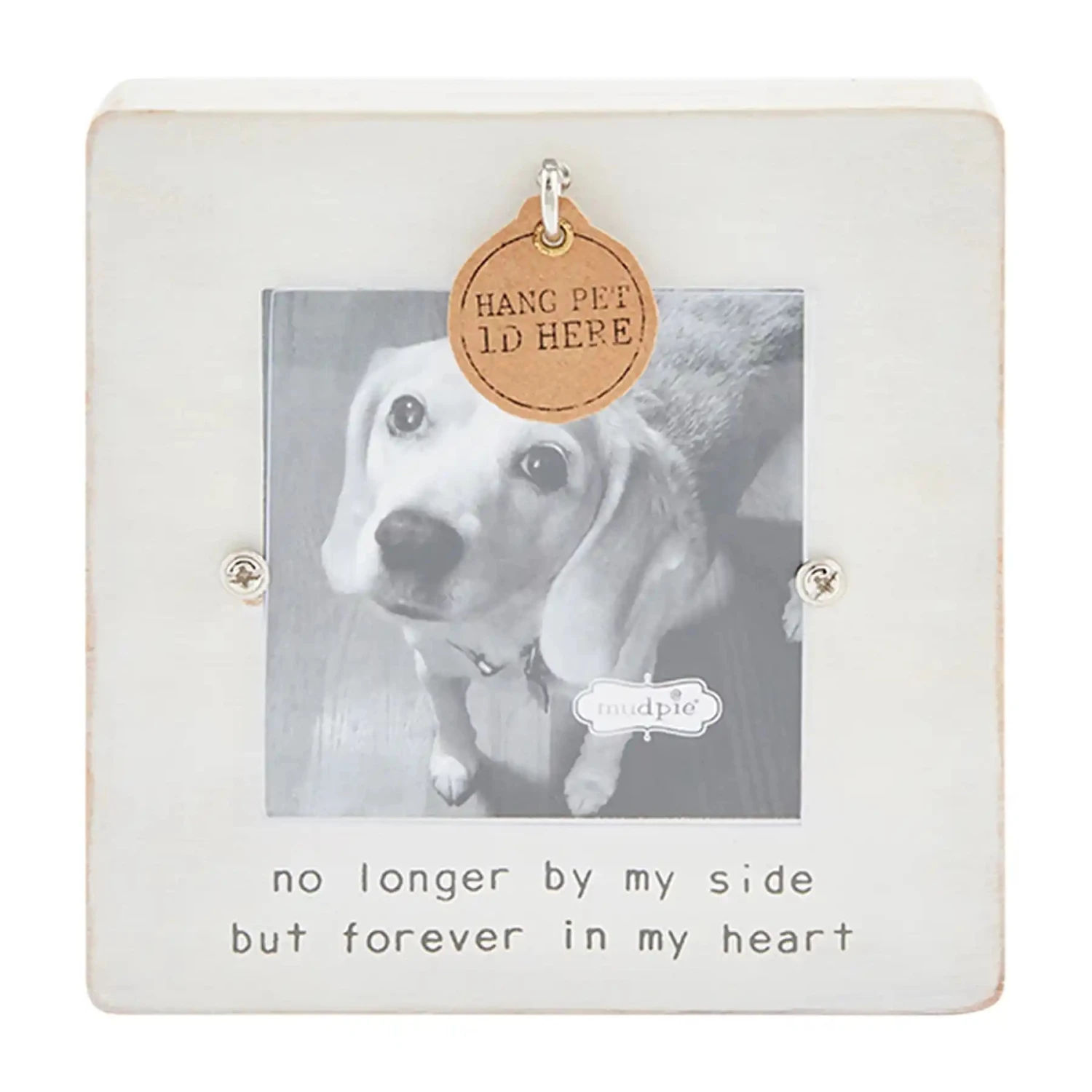 "No Longer By My Side But Forever In My Heart" Pet Memorial Picture Frame, White By Mud Pie