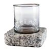 "Drink" Double Old Fashioned Glass With Gray Granite Chilling Stone Coaster By Mud Pie -Christmas Decoration 48600171g